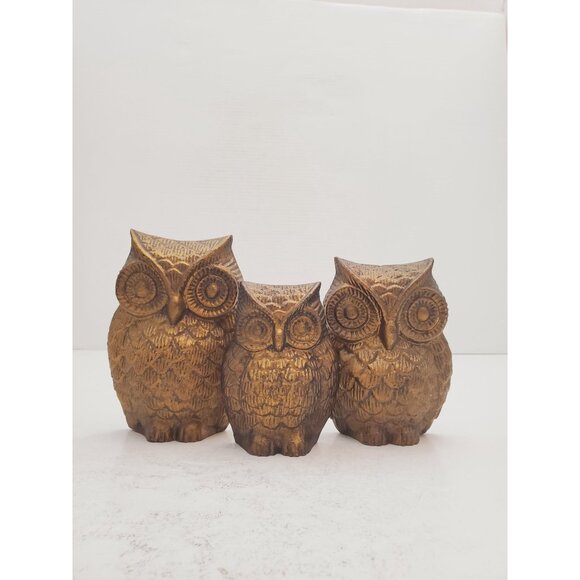 Owl figurine Vintage cast metal wall statuette Animal figurine Bronze Ow… - Picture 1 of 10